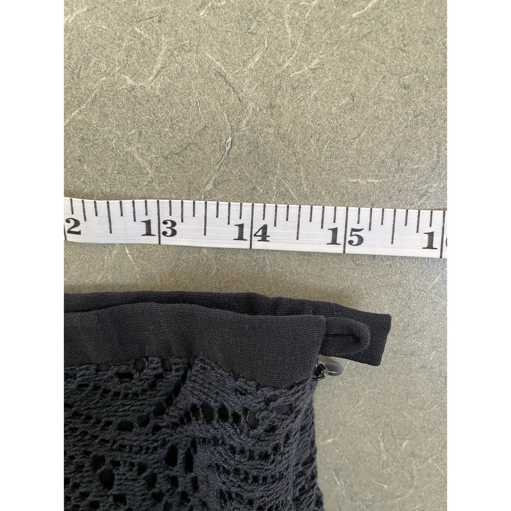 Trina Turk Black Crochet Lace Overlay Wide Leg Pant Beach Fairy Grunge Boho 2 - Picture 9 of 9